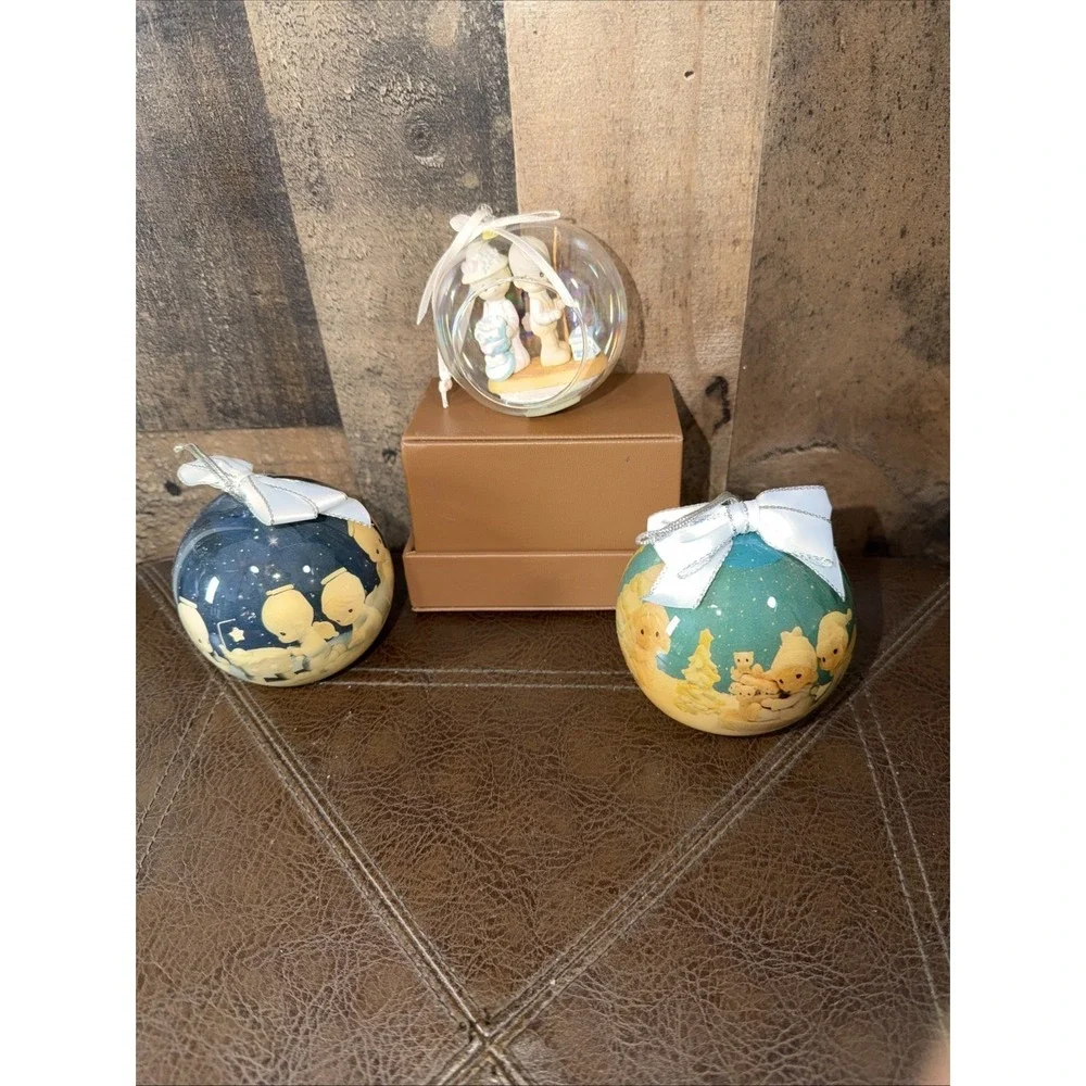 Vintage Precious Moments Enesco Christmas Ornaments Lot 3 Nativity 1993 1994